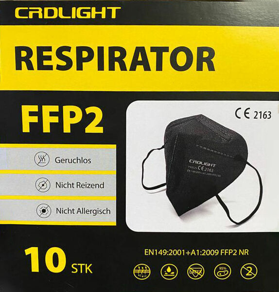 CRDLight Respirátor FFP2 černý 10ks porovnat ceny