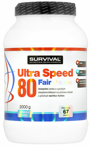 Survival Nutrition Ultra Speed 80 Fair Power vanilka-kokos 2000g porovnat ceny