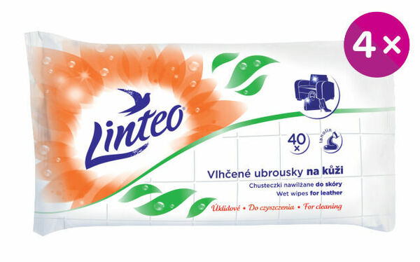 LINTEO Úklidové vlhčené ubrousky na kůži 40ks porovnat ceny