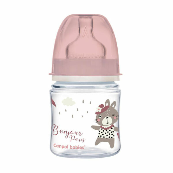 CANPOL BABIES Lahev se širokým hrdlem BONJOUR PARIS růžová 120 ml porovnat ceny