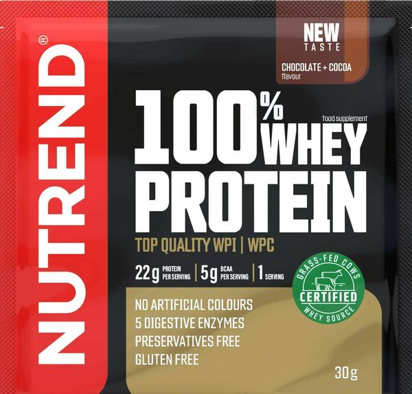 Nutrend 100% Whey Nutrend 100% Whey Protein čokoláda/kakao 30g Čokoláda 30 Gramů porovnat ceny