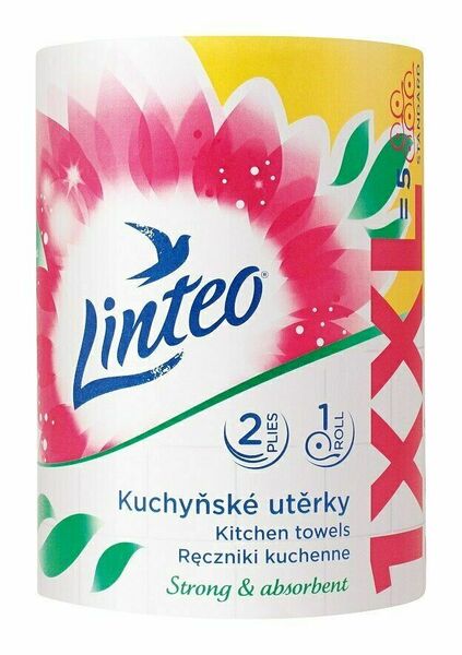 Linteo Kuchyňské utěrky XXL 2-vrstvé 1 role 50m porovnat ceny