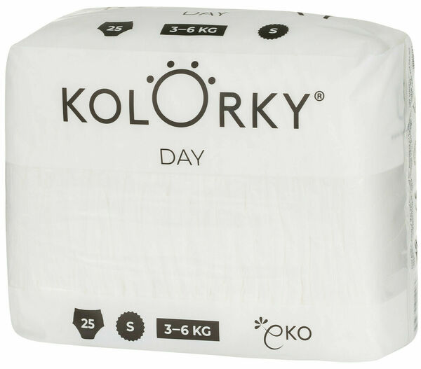 Kolorky DAY NATURE - S (3-6 kg) jednorázové eko plenky 25ks porovnat ceny