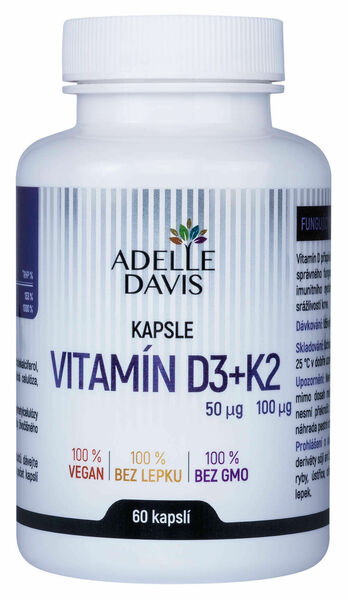 Adelle Davis Vitamín D3 + K2 60 kapslí porovnat ceny