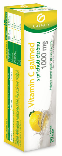 Galmed Vitamin C 1000mg citrón 20 šumivých tablet porovnat ceny
