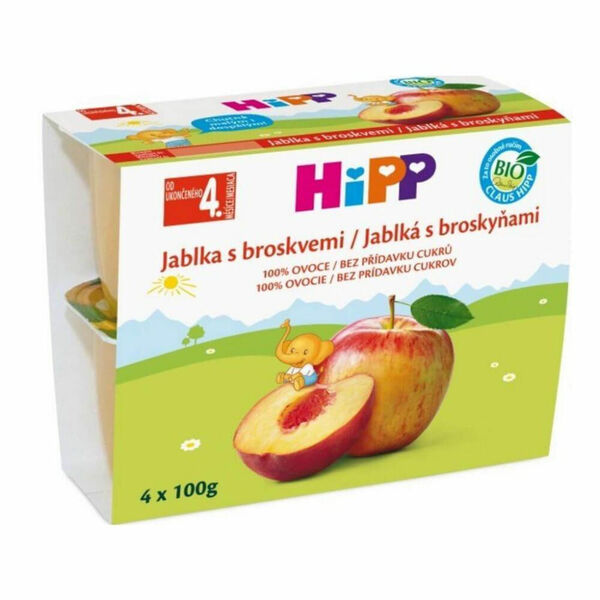 HIPP Ovoce 100% Jablka s broskvemi BIO 4x100 g porovnat ceny