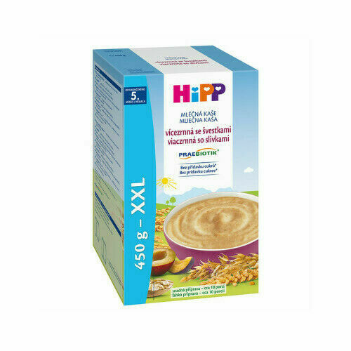 HiPP KAŠE PRAEBIOTIK vícezrnná se švestkami 2x225g porovnat ceny
