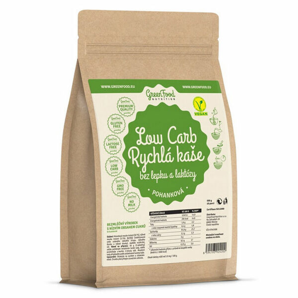 GREENFOOD NUTRITION Low carb rychlá kaše pohanková 500 g porovnat ceny