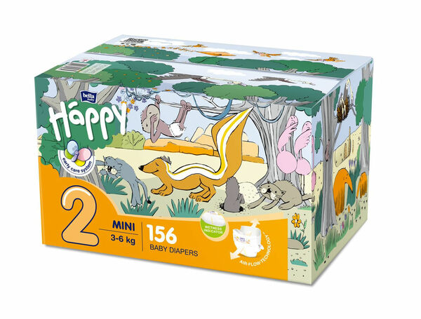 Bella Baby Happy Mini 3-6 kg dětské plenky box 2x78 ks porovnat ceny