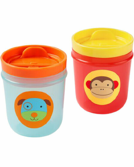 Skip Hop Zoo Pohárky s víkem 2 kusy pejsek, opička 18m+ porovnat ceny