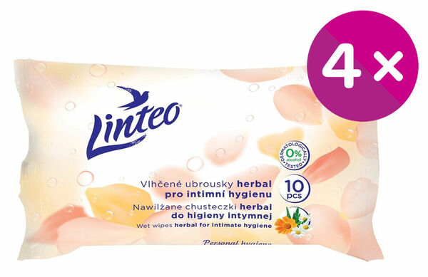 LINTEO Vlhčené ubrousky inimní - HERBAL 10ks porovnat ceny