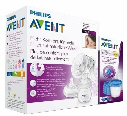 Philips Avent  AVENT Manuální odsávačka Natural se zásobníkem 125ml + VIA 180 ml 5ks porovnat ceny