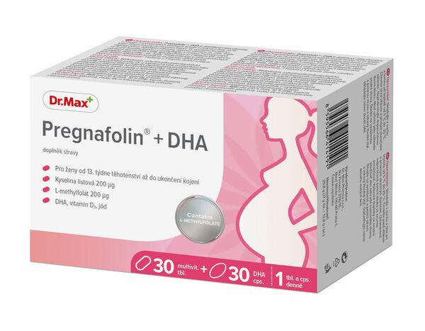 Dr.Max Pregnafolin + DHA 30 tablet + 30 kapslí porovnat ceny