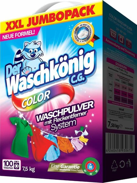 Der Waschkönig Color prací prášek BOX (100 dávek) 7,5kg porovnat ceny