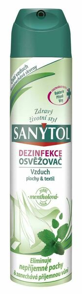 Sanytol Dezinfekční osvěžovač vzduchu, povrchů a textilií s mátovou vůní 300ml porovnat ceny