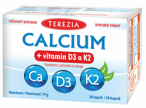 Terezia Calcium + Vitamin D3 a K2 30 kapslí porovnat ceny
