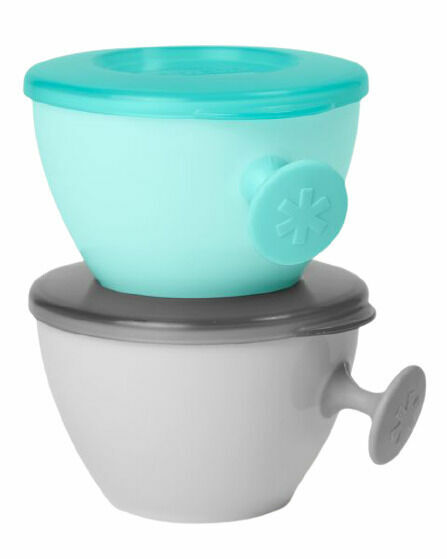 Skip hop Misky s víkem a držákem Easy Grab Grey, Teal 2 x 240ml, 3m+ porovnat ceny