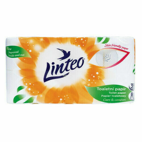 Toaletní papír LINTEO 3-vrstvý bílý 8 rolí porovnat ceny