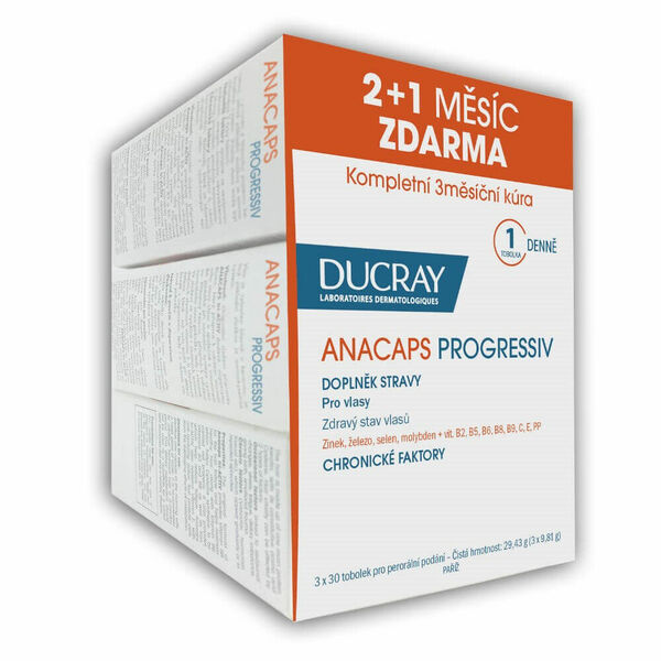 DUCRAY Anacaps Progressiv tob.30 TRIO (2+1 zdarma) porovnat ceny