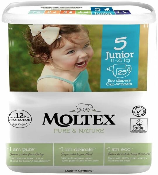 Moltex Dětské plenky Pure & Nature Junior 11-25 kg, 25ks porovnat ceny