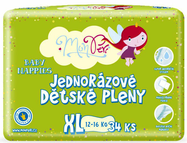 MonPeri Klasik XL 12-16kg Eko Jednorázové dětské pleny 34ks porovnat ceny