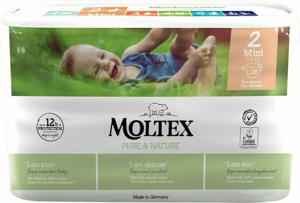 Moltex Dětské plenky Pure & Nature Mini 3-6 kg, 38ks porovnat ceny
