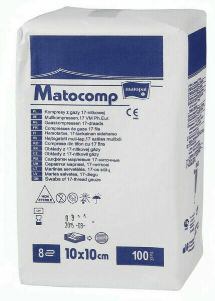 Matocomp 7.5 x 7.5cm komprese z gázy 100ks porovnat ceny