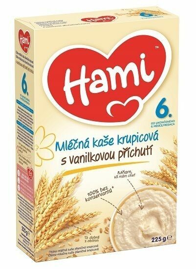 Hami mléčná kaše krupicová s vanilkovou příchutí od uk. 6. měsíce porovnat ceny