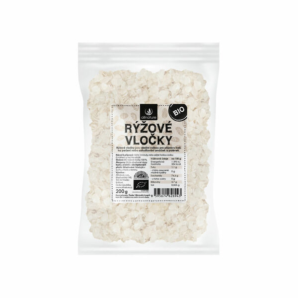 Allnature Rýžové vločky BIO 200g porovnat ceny