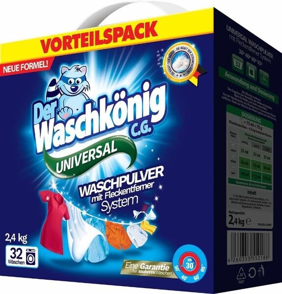 Der Waschkönig Universal prací prášek BOX (32 dávek) 2,4kg porovnat ceny