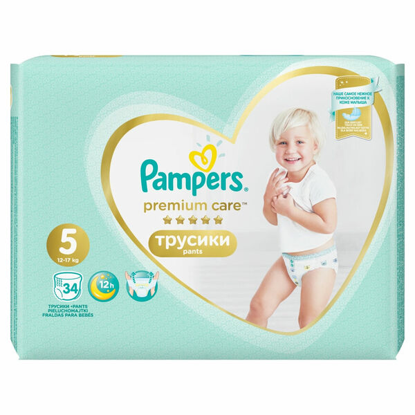 PAMPERS Premium Care Pants vel.5 Plenkové kalhotky 12-17kg  34 ks porovnat ceny