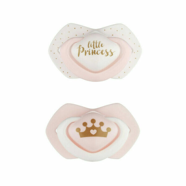 Canpol babies Set symetrických silikonových dudlíků 0-6m Royal baby růžový porovnat ceny