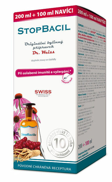 Dr.Weiss  STOPBACIL sirup Dr. Weiss při oslabené imunitě a vyčerpání 200+100ml NAVÍC porovnat ceny