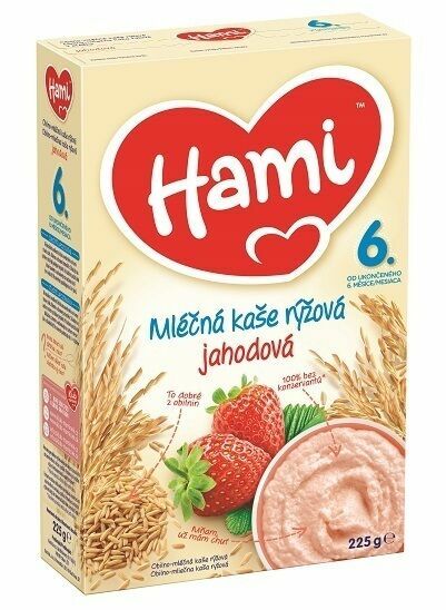 Hami mléčná kaše rýžová jahodová od uk. 6. měsíce 225g porovnat ceny