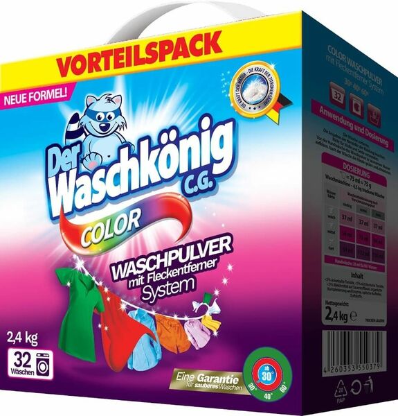 Der Waschkönig Color prací prášek BOX (32 dávek) 2,4kg porovnat ceny