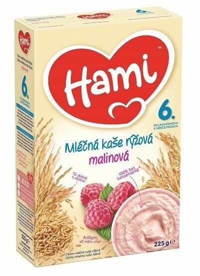 Hami mléčná kaše rýžová malinová od uk. 6. měsíce 225g porovnat ceny