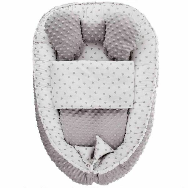 Belisima Baby  Hnízdečko s peřinkou pro miminko Minky Sweet Baby Belisima šedé porovnat ceny