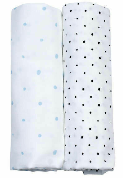 Motherhood  Plenka mušelínová BIO 2ks Blue and Black Dots 85x85cm porovnat ceny