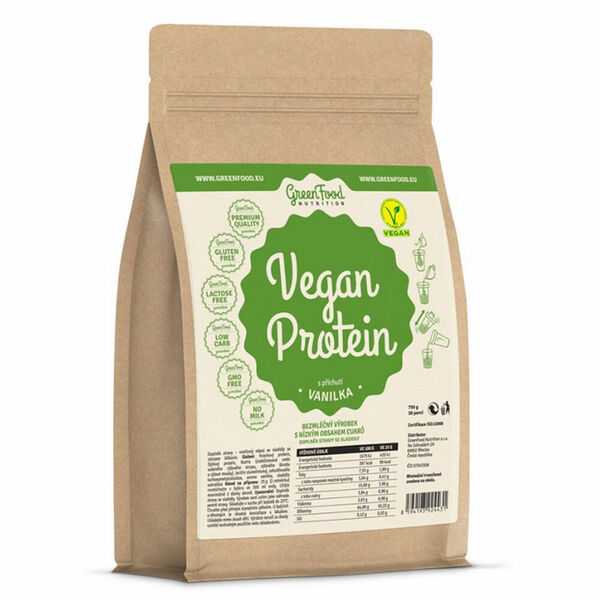 GREENFOOD NUTRITION Vegan protein vanilka 750 g porovnat ceny