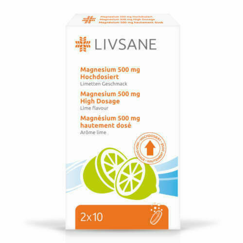 LIVSANE Šumivé tablety Magnézium 500mg 2x10ks porovnat ceny
