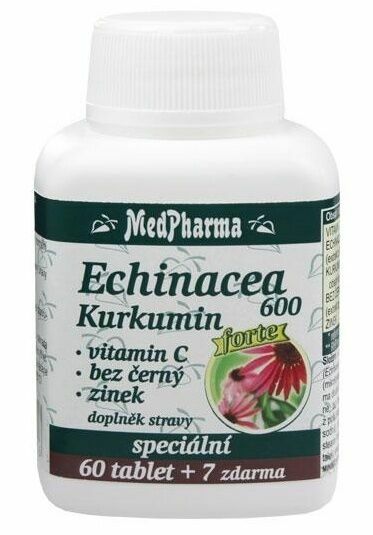 MedPharma Echinacea 600 FORTE +Kurkumin+Vitamin C +Černý bez+Zinek 67 tablet porovnat ceny