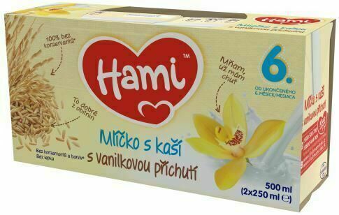Hami mlíčko s kaší s příchutí vanilky od uk. 6. měsíce 2x250ml porovnat ceny