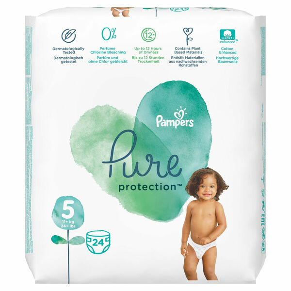 PAMPERS Pure Protect  Vel.5 Dětské pleny 11-16kg  24 ks porovnat ceny