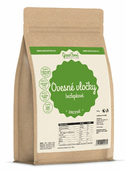GreenFood Nutrition Ovesné vločky bezlepkové drcené 750g porovnat ceny