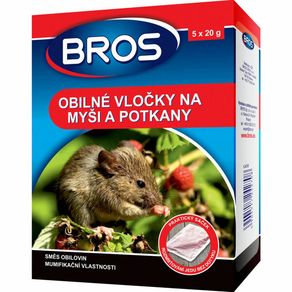 BROS Obilné vločky proti myším, krysám a potkanům 100g porovnat ceny
