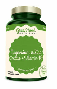 GreenFood Nutrition Hořčík a Zinek Cheláty+ Vitamin D3 90cps porovnat ceny