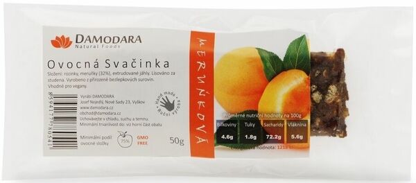 Damodara Ovocná svačinka meruňková 50g porovnat ceny