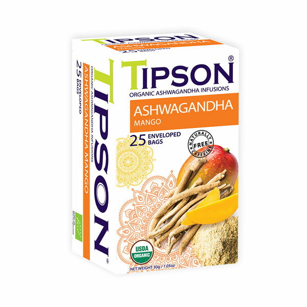 TIPSON Ashwagandha mango bylinný čaj 25 sáčků BIO porovnat ceny