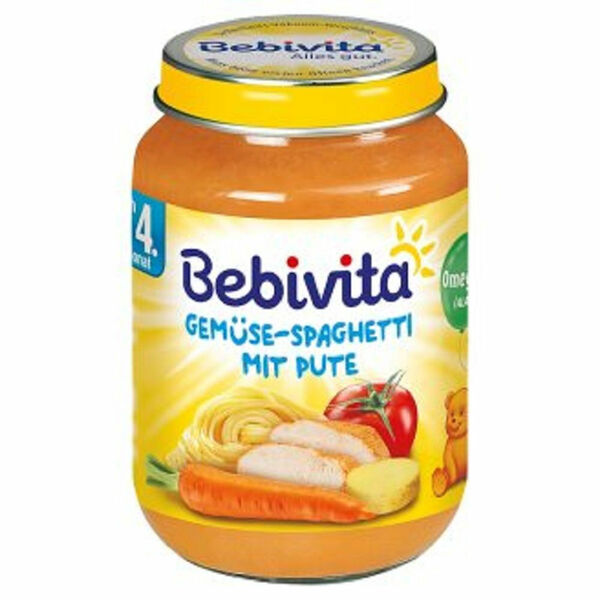 BEBIVITA Menu Špagety s krůtím masem a zeleninou od 4měsíce 190 g porovnat ceny