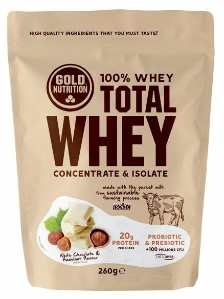 GoldNutrition Total Whey bílá čokoláda-lískový ořech 260g porovnat ceny